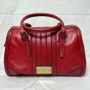 L.A.M.B. Red Leather Satchel Handbag Gwen Stefani 2011 Bag Purse Top Handle
